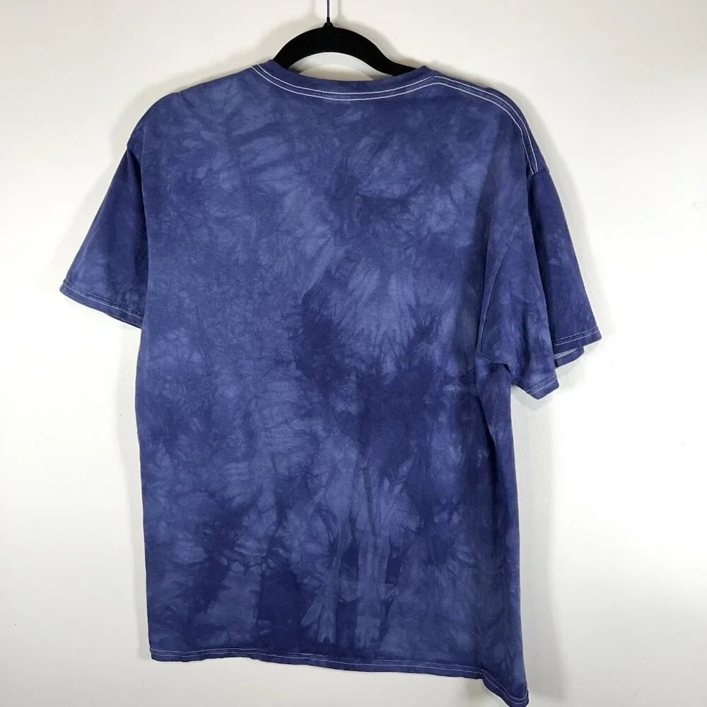 The Mountain T Shirt Men L Owls Forest Moon Print Wilderness‎ Blue Tie Dye VTG - Picture 6 of 6